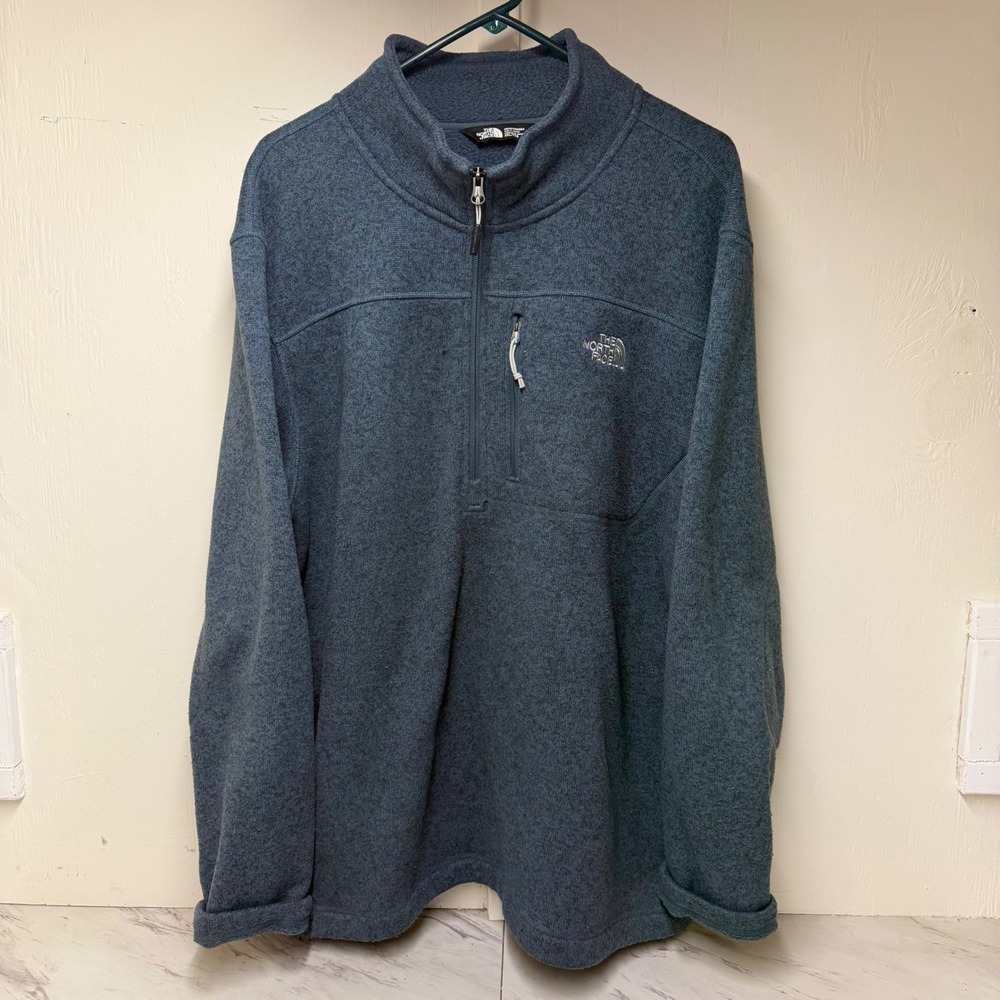 The North Face Gordon Lyons Quarter Zip Fleece Pullover Blue XXL Mens